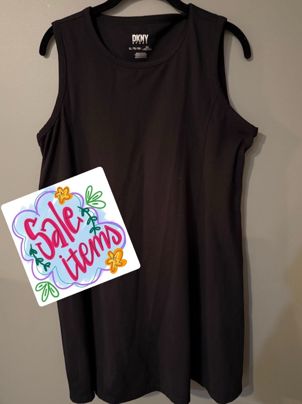 DKNY Black Sleeveless Tank Athletic Tennis Golf Dress XL